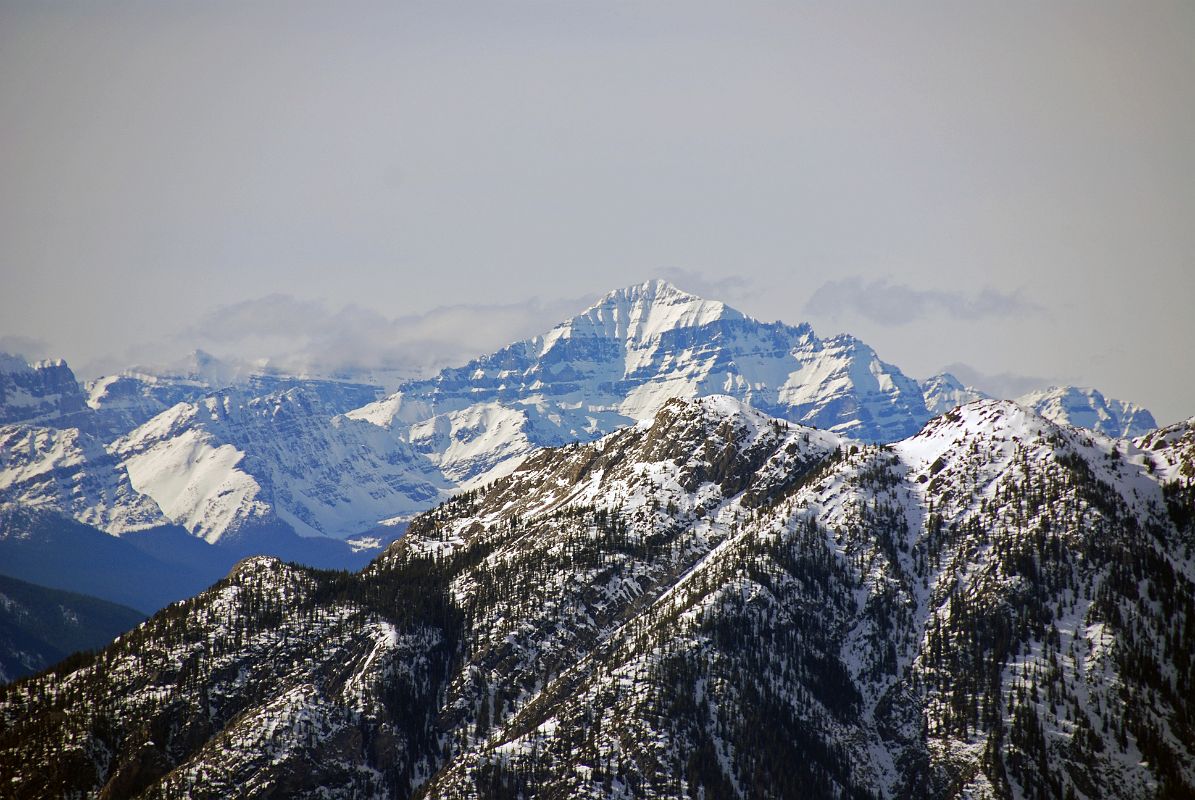 34 Mount Temple Close Up From Sulphur Mountain At Top Of Banff Gondola In Winter